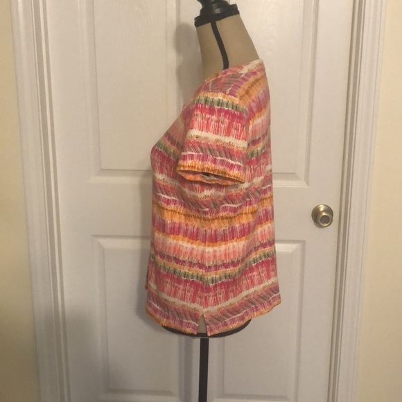 Kim Rogers Multicolored Striped T-Shirt Size Large - Picture 2 of 11